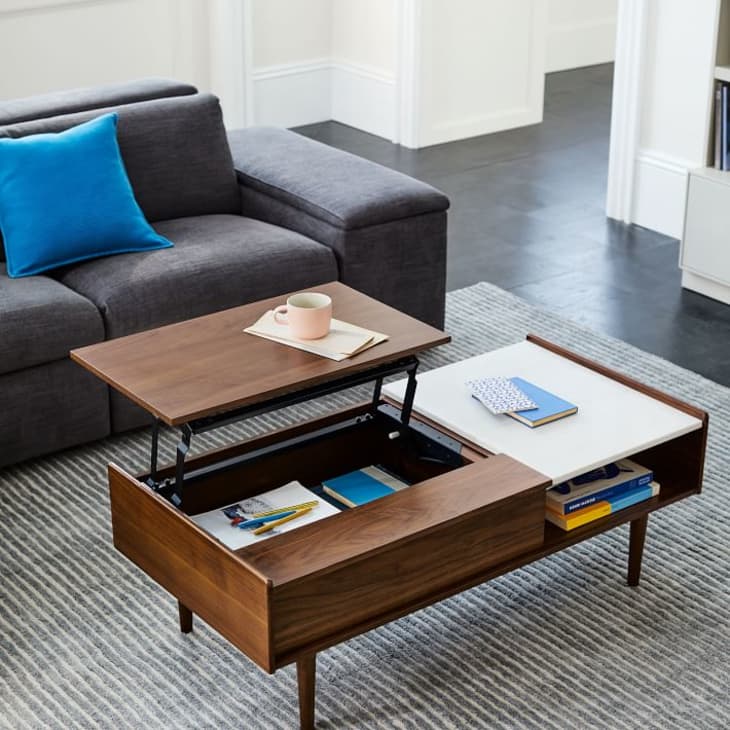 Functional coffee table with storage hot sale